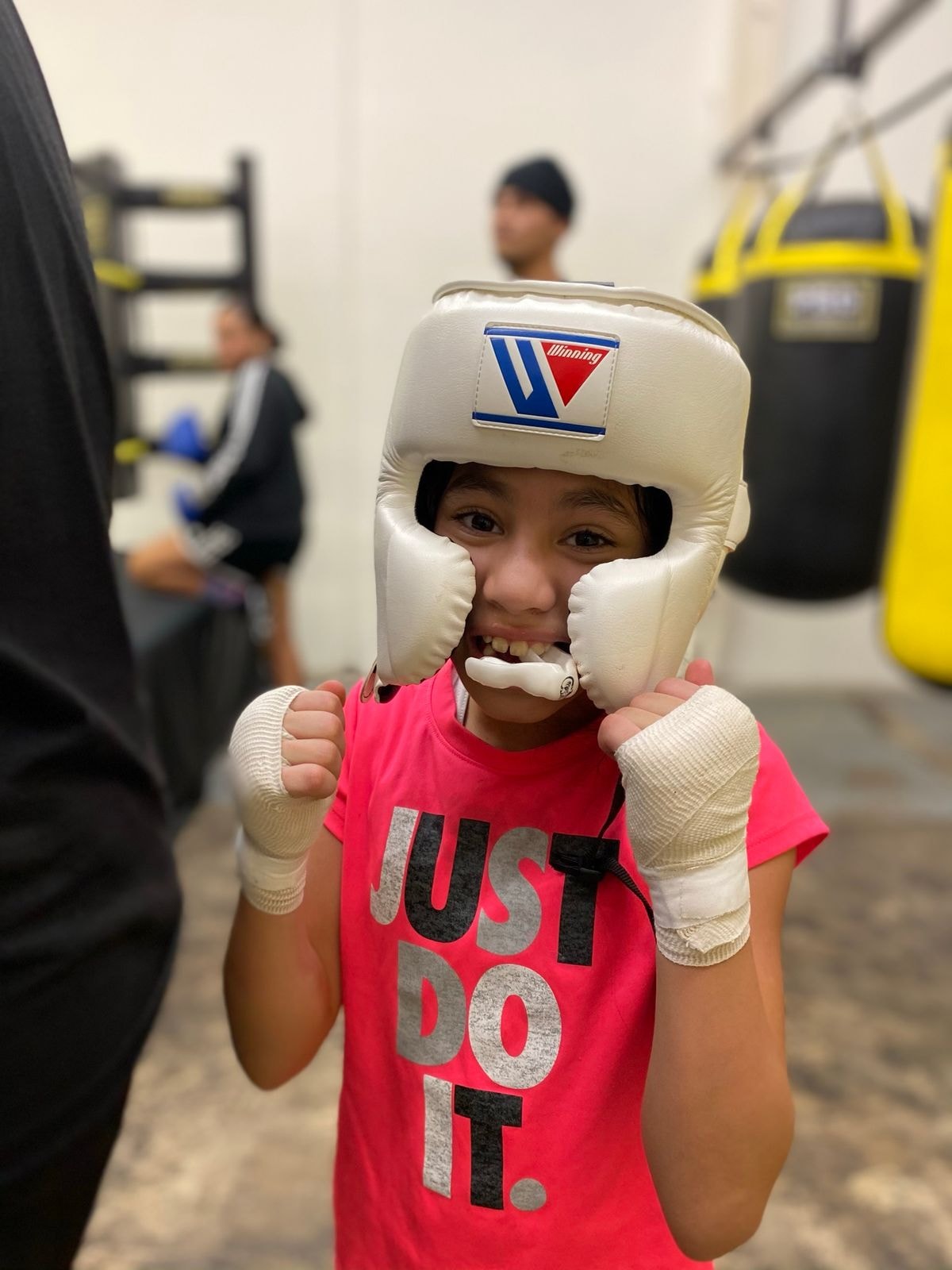 Youth boxer smiling